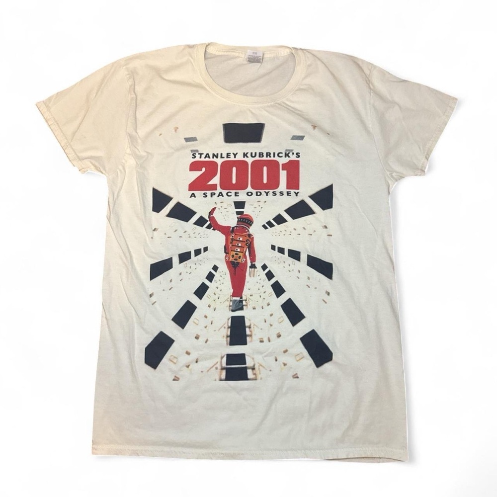 NEW Stanley Kubrick’s 2001: A Space Odyssey Movie Film Graphic White Tee — LARGE